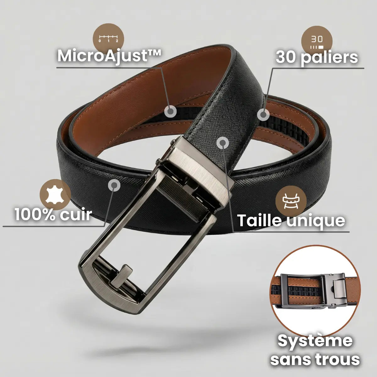 Ceinture Fusion Shooters - Noire - Unisexe - Taille XL/1,5 Pouces