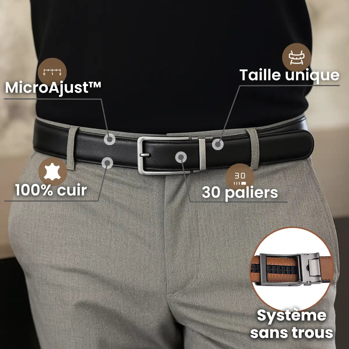 Ceinture sans trou MicroAjust™