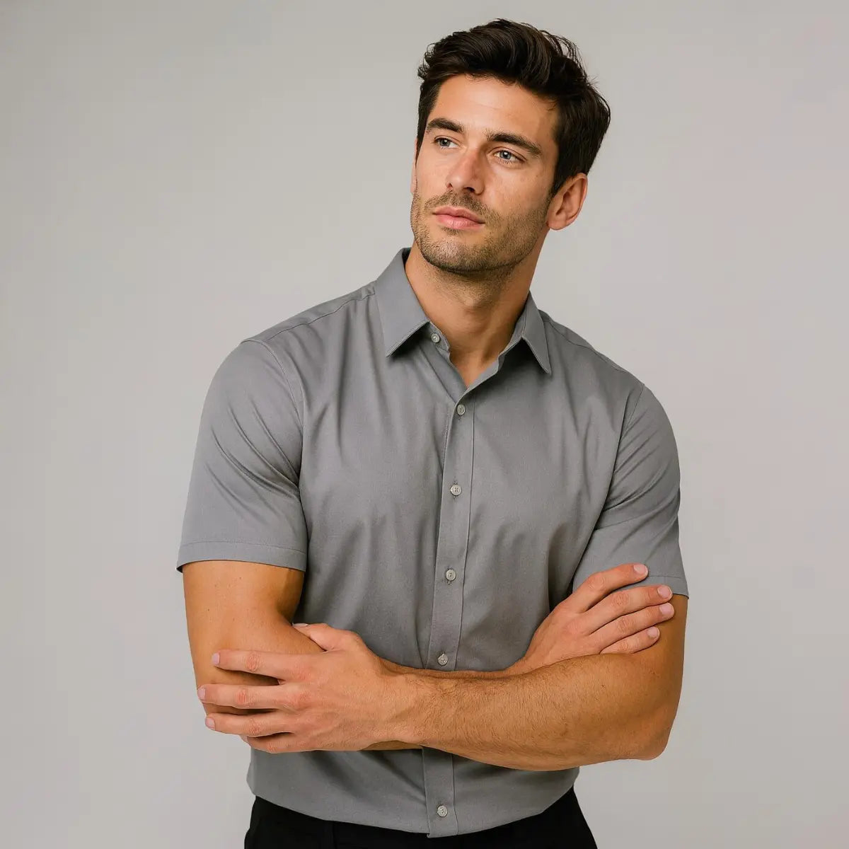 Chemise Ajustée à Manches Courtes1