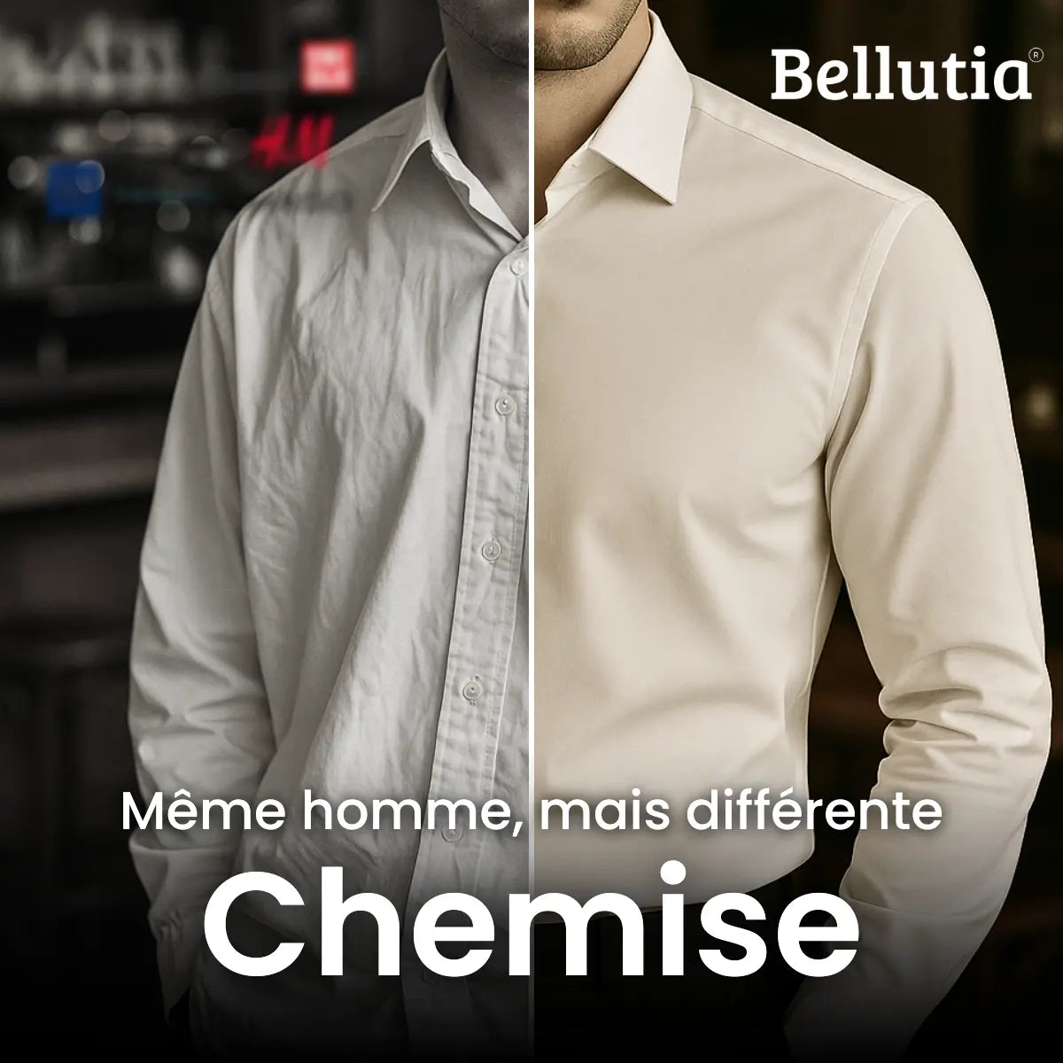 Chemise Homme Infroissable à Coupe Ajustée - Tissu Stretch - Manches Longues - Style Décontracté Et Tendance