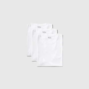 Pack x3 Col Rond All-White